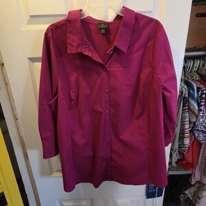 Vibrant Pink Button-Up Shirt
